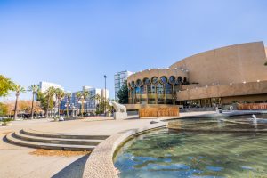 outside pond at the center for performing arts san jose california